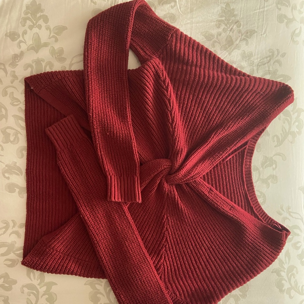 Maroon Tie in the back Sweater from Hollister. Size XS. Great for the fall.